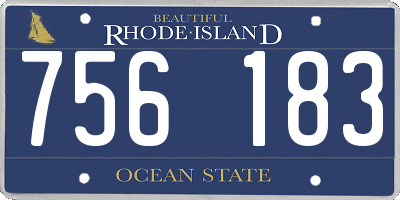 RI license plate 756183