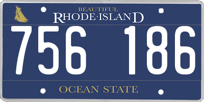 RI license plate 756186