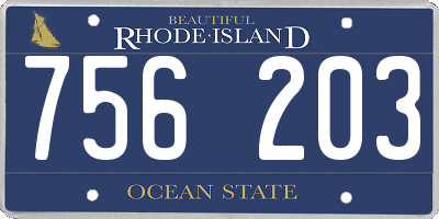 RI license plate 756203