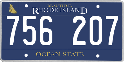 RI license plate 756207