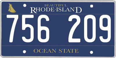 RI license plate 756209