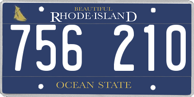 RI license plate 756210