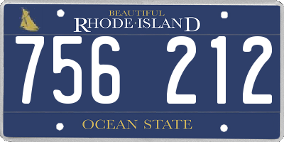 RI license plate 756212