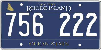 RI license plate 756222