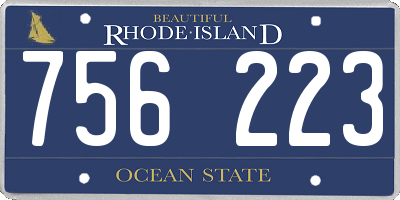 RI license plate 756223