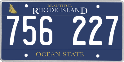 RI license plate 756227