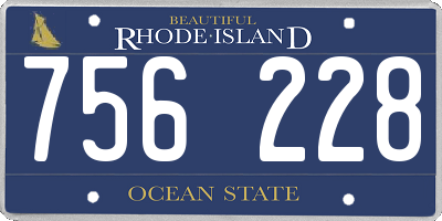 RI license plate 756228