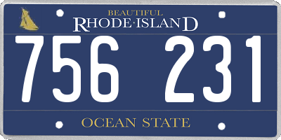 RI license plate 756231