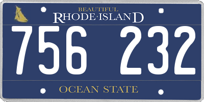 RI license plate 756232