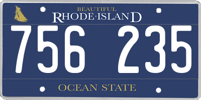 RI license plate 756235