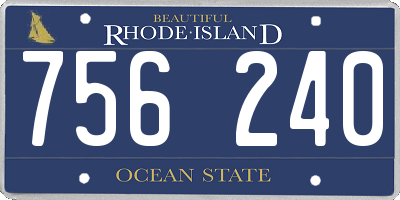 RI license plate 756240