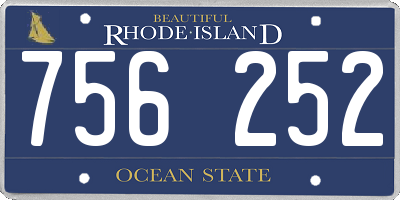 RI license plate 756252