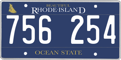 RI license plate 756254