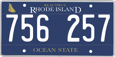RI license plate 756257