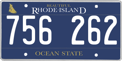 RI license plate 756262
