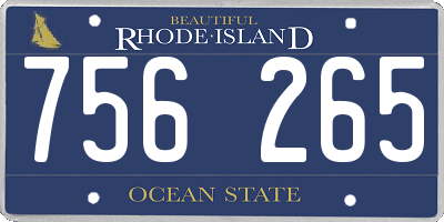RI license plate 756265