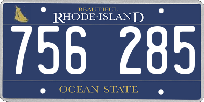 RI license plate 756285