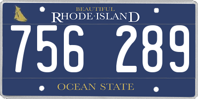 RI license plate 756289