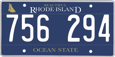 RI license plate 756294