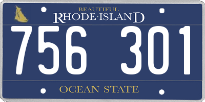 RI license plate 756301