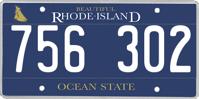 RI license plate 756302