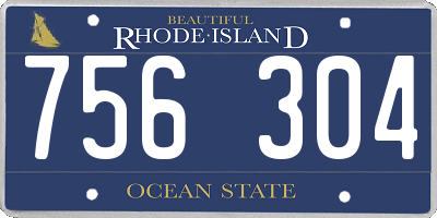 RI license plate 756304