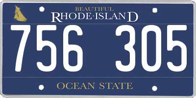 RI license plate 756305