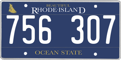 RI license plate 756307