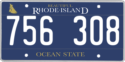 RI license plate 756308