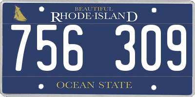 RI license plate 756309