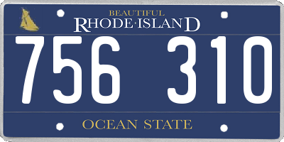 RI license plate 756310