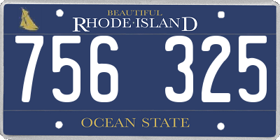RI license plate 756325