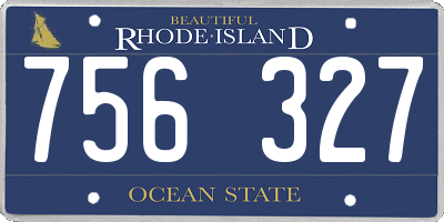RI license plate 756327