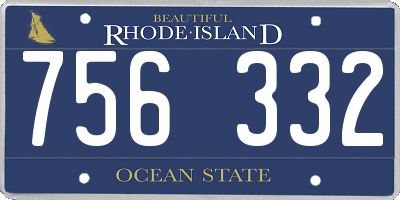 RI license plate 756332