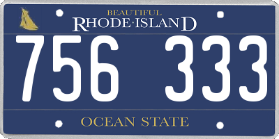 RI license plate 756333