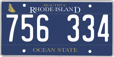 RI license plate 756334