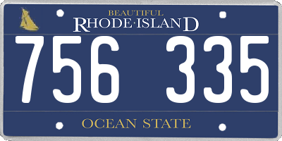 RI license plate 756335