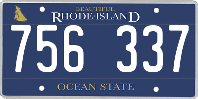 RI license plate 756337