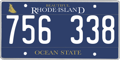 RI license plate 756338