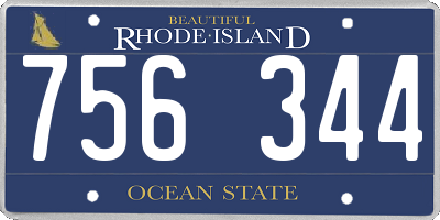 RI license plate 756344