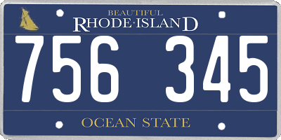 RI license plate 756345