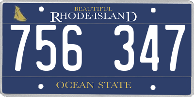 RI license plate 756347