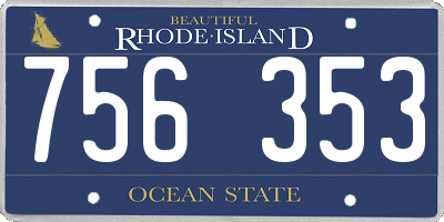 RI license plate 756353