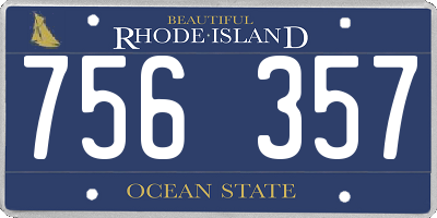 RI license plate 756357