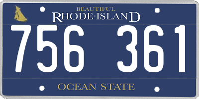 RI license plate 756361