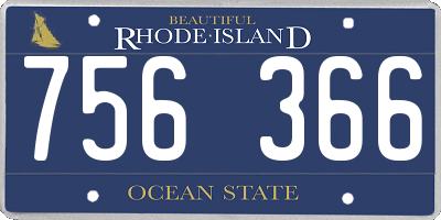 RI license plate 756366