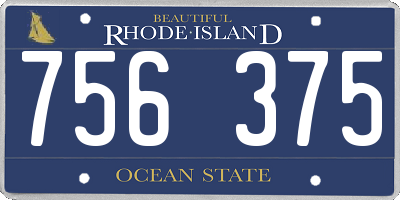 RI license plate 756375