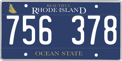 RI license plate 756378