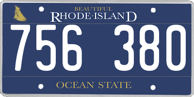 RI license plate 756380