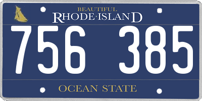 RI license plate 756385